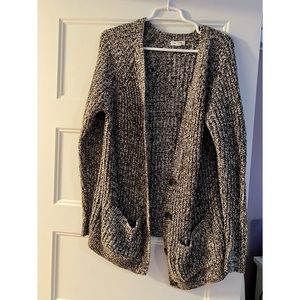 GARAGE black & white marled long cardigan